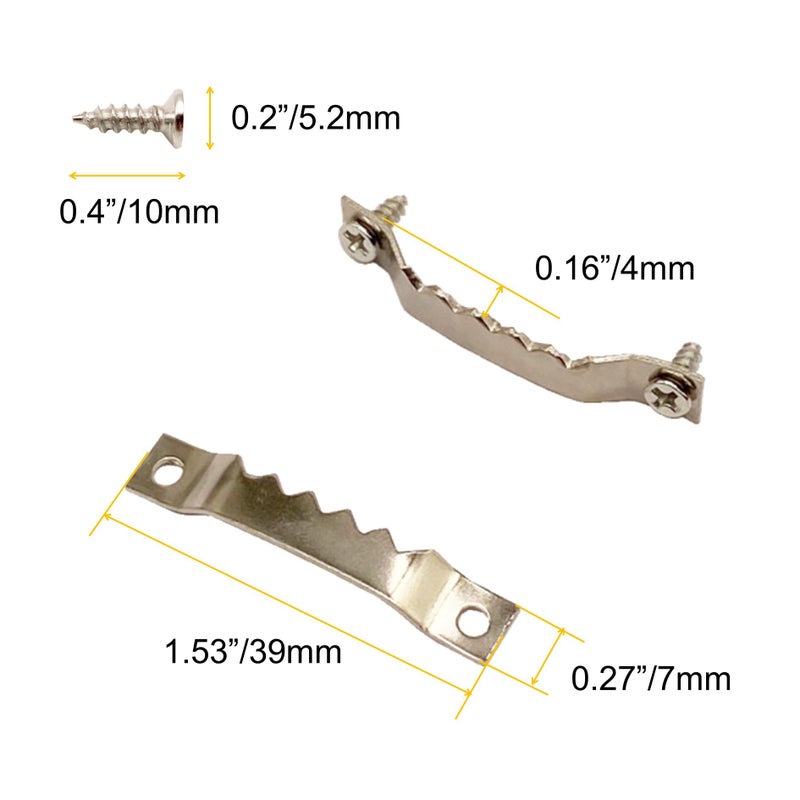 EesTeck 50 Pack Small Sawtooth Picture Hangers Steel Picture Hangers Picture Frames Hangers with Screws Picture Hang Solutions, for Hanging Clock Paintings Artwork Picture Frame Hook Photos (Silver) - Image 5